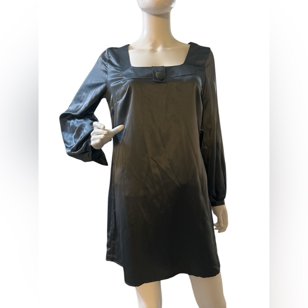 Mixit Womens Long
Sleeve Short Shift Dress
Size M Gray Side Zip